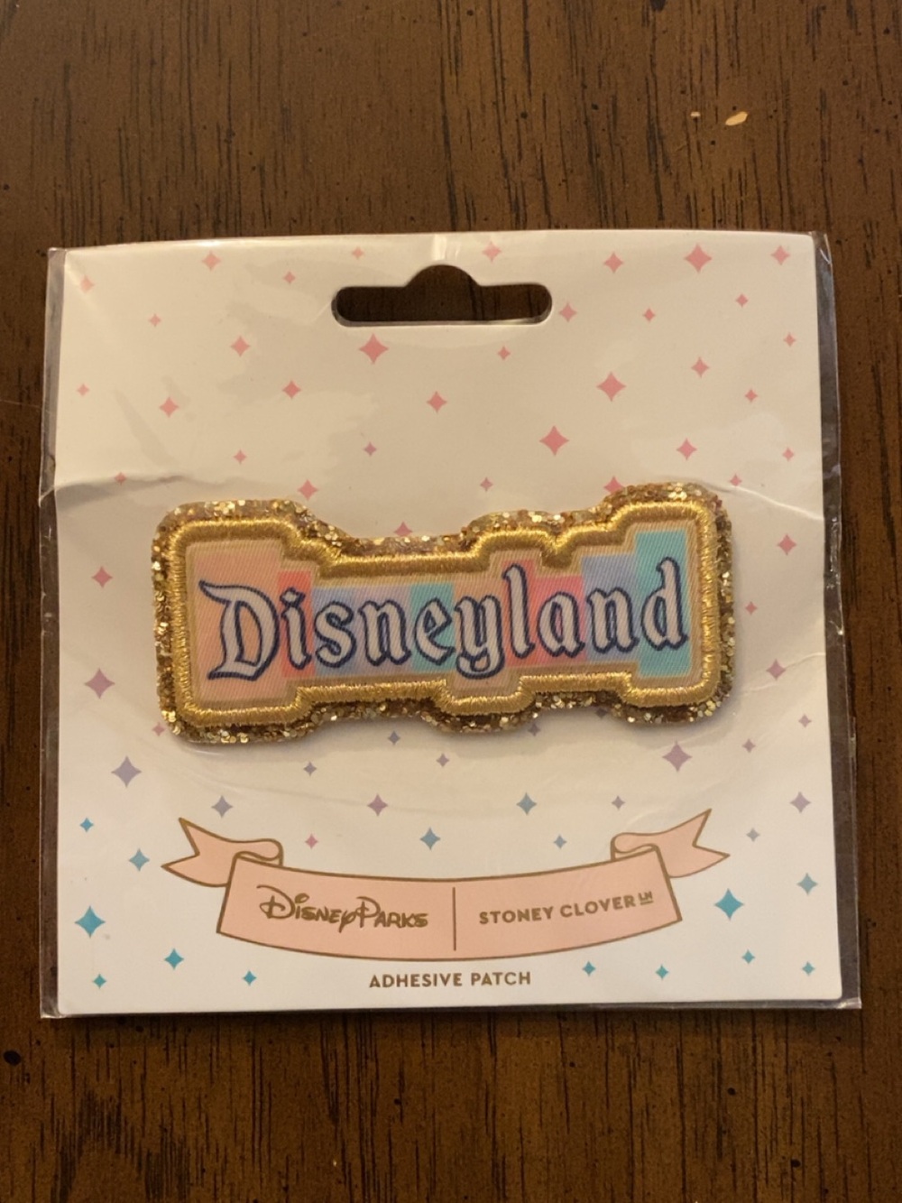 Stoney Clover Lane Disneyland Gold Glitter Patch with Pastel Accent